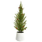20'' Cedar Pine “Natural Look" Artificial Tree with Mini Pine Cones in Decorative Planter