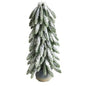 21" Flocked Artificial Christmas Tree in Decorative Planter