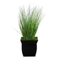 21" Onion Grass Artificial Plant in Black Metal Planter