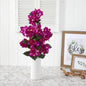 23" Bougainvillea Artificial Plant in White Planter