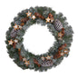 24" Christmas Winter Frosted Stars and Pinecones Holiday Wreath