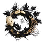 24" Halloween Skull and Bones Wreath