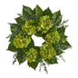 24" Hydrangea and Eucalyptus Artificial Wreath