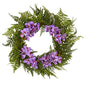 24" Mixed Fern and Phalaenopsis Orchid Artificial Wreath