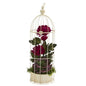 24" Mum and Echeveria Artificial Arrangement in Decorative Cage