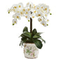 24" Phalaenopsis Orchid Artificial Arrangement in Floral Vase