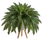 2.5'Boston Fern Artificial Plant in White Planter with Legs