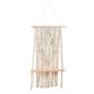 2.5'x 1.5'Hand Crafted Woven Macrame Wall Hanging with Wooden Shelf