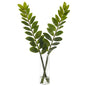 25" Zamioculcas Artificial Plant in Glass Planter