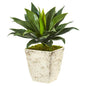 26" Large Agave Artificial Plant in Country White Planter