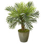 26" Robellini Palm Artificial Tree in Green Planter