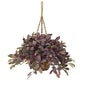28" Fall Laurel Leaf with Berries Artificial Plant in Hanging Basket