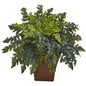 28" Holly Fern Artificial Plant in Brown Planter