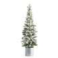3'Flocked Christmas Artificial Pine Tree in Tin Planter