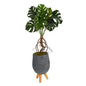 3'Monstera Artificial Arrangement in Gray Planter with Stand