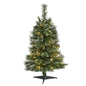 3'Wisconsin Slim Snow Tip Pine Artificial Christmas Tree with 50 Clear LED Lights
