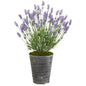 30" Lavender Artificial Plant in Black Embossed Tin Planter