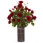 31" Garden Rose Artificial Plant in Decorative Planter