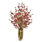 33" Cherry Blossom Artificial Arrangement in Gold Vase