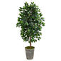 3.5'Ficus Artificial Tree in Decorative Tin Planter