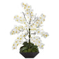 35" Mixed Phalaenopsis Orchid Artificial Arrangement in Black Vase