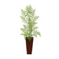 3.5'Ruffle Fern Artificial Tree in Bamboo Planter