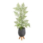 39" Ruffle Fern Artificial Tree in Gray Planter with Stand
