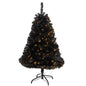 4'Black Artificial Christmas Tree with 170 Clear LED Lights