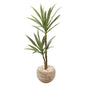 4'Double Yucca Artificial Plant in Sand Colored Planter
