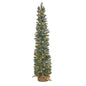 4'Green Pine Artificial Christmas Tree with 70 Warm White Lights Set in a Burlap Base
