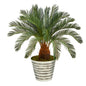 40" Cycas Artificial Tree in Decorative Tin Bucket