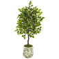 40" Mini Ficus Artificial Tree in Floral Planter