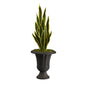 40" Sansevieria Artificial Plant in Charcoal Urn