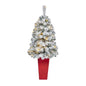 44" Flocked Rock Springs Spruce Artificial Christmas Tree with 50 Clear LED Lights in Red Tower Planter
