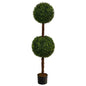 4.5'Boxwood Double Ball Topiary Artificial Tree (Indoor/Outdoor)
