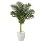 4.5'Golden Cane Artificial Palm Tree in White Planter
