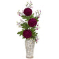 45" Magnolia and Mum Artificial Arrangement in Floral Vase