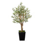 4.5'Olive Artificial Tree in Black Metal Planter