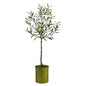 4.5'Olive Artificial Tree in Green Planter