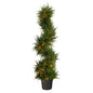 45" Spiral Cypress Artificial Tree with 80 Clear LED Lights UV Resistant (Indoor/Outdoor)