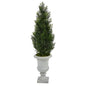 46" Mini Cedar Artificial Pine Tree in Decorative Urn UV Resistant (Indoor/Outdoor)