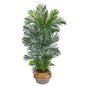5'Areca Artificial Palm Tree in Boho Chic Handmade Cotton & Jute Gray Woven Planter UV Resistant (Indoor/Outdoor)