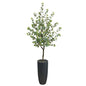 5'Eucalyptus Artificial Tree in Gray Planter