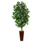5'Ficus Artificial Tree in Bamboo Planter