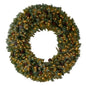 5'Giant Flocked Artificial Christmas Wreath with Pinecones, 400 Clear LED Lights and 760 Bendable Branches