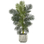 5'Golden Cane Artificial Palm Tree in White Planter