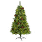 5'Montana Mixed Pine Artificial Christmas Tree with Pine Cones, Berries and 250 Clear LED Lights