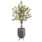 5'Olive Artificial Tree in Gray Tri-Pod Planter
