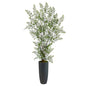 5'Ruffle Fern Artificial Tree in Gray Planter