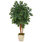 5'Sakaki Artificial Tree in Country White Planter